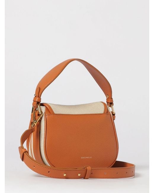 Coccinelle Pink Mavery Canvas And Grained Leather Bag