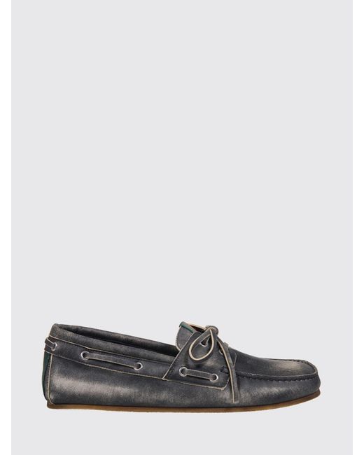Gucci Gray Used Leather Boat Loafers for men