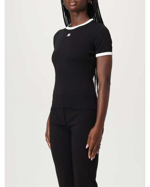 T-Shirt Femme Courreges en coloris Black