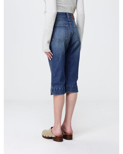 Chlo&Eacute Jeans Cropped Fit De De Algodón Chloé de color Blue