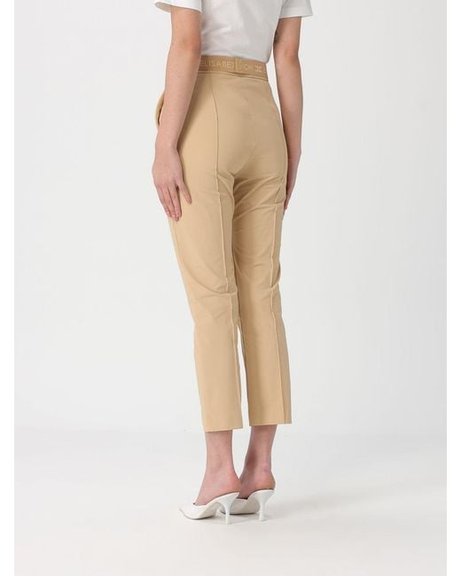 Elisabetta Franchi Natural Cropped Crêpe Trousers