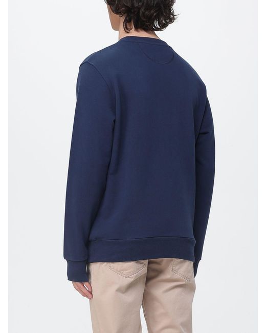 La Martina Blue Cotton Crew Neck Sweatshirt for men