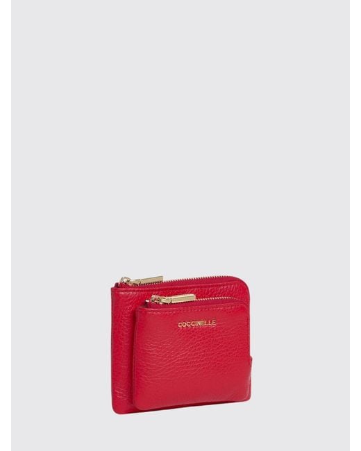 Coccinelle Metallic Small Grained Leather Credit Card Holder