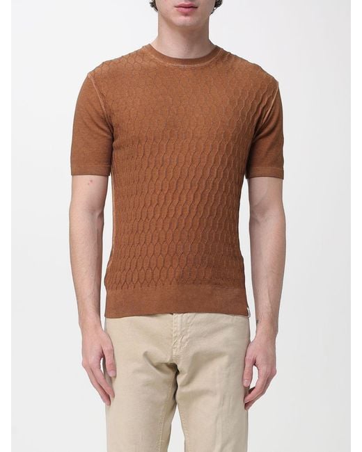 Peuterey Brown Cotton Crew Neck Sweater for men
