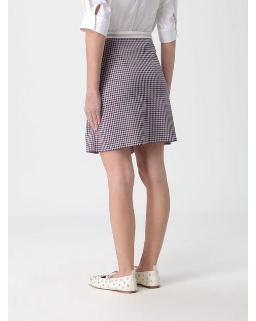 Marni Purple Pleated Viscose Blend Skirt With Logo
