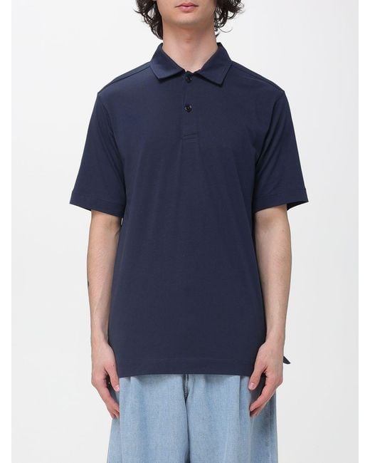 Dries Van Noten Blue Basic Cotton Polo Shirt for men