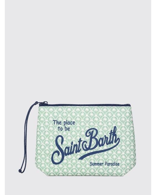 Mc2 Saint Barth Blue Aline Striped Polyester Pouch for men