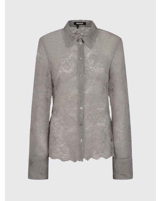 ROTATE BIRGER CHRISTENSEN Gray Lace Shirt