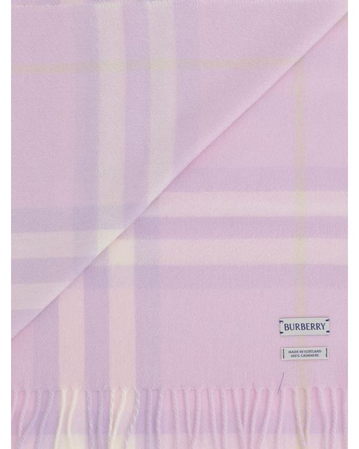Burberry Pink Check Cashmere Scarf