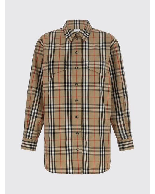 Burberry Gray Vintage Check Cotton Shirt With Concealed Buttoning