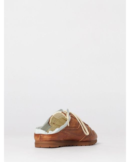 Autry Brown Windspin Super Vintage Sabot Aged Leather Sneakers