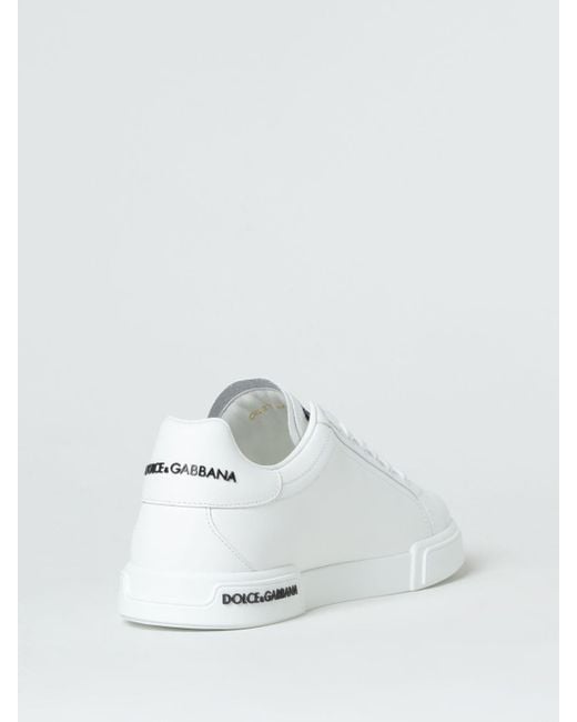 Sneakers Portofino in pelle di Dolce & Gabbana in White da Uomo