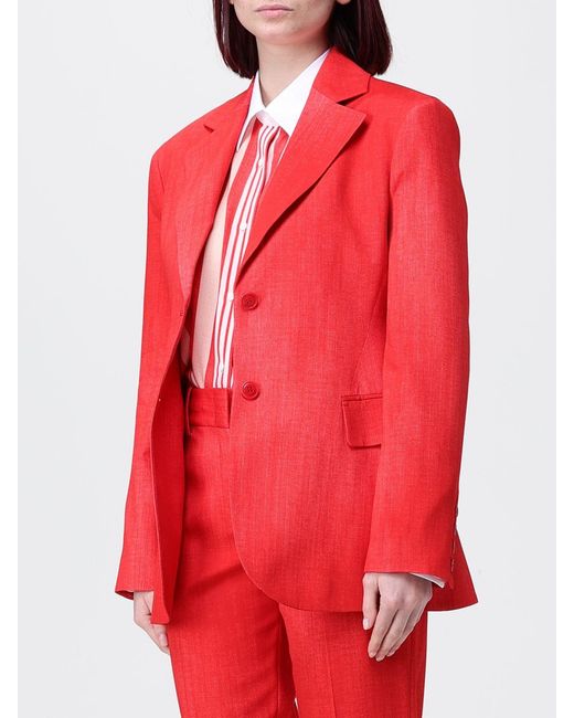 Ermanno Scervino Red Single Breasted Viscose Blazer