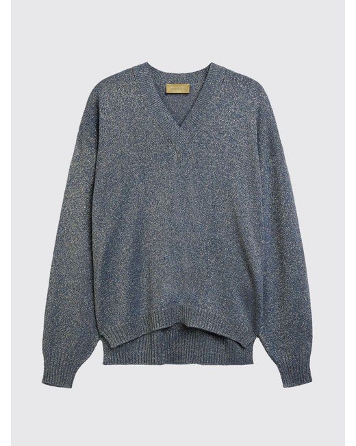 Momoní Gray MomonÌ Lurex Viscose V-Neck Sweater