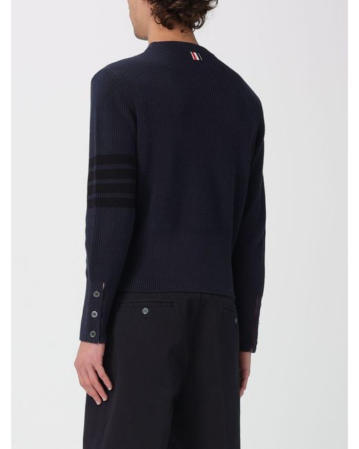Thom Browne Blue Cotton Crew Neck Pullover for men