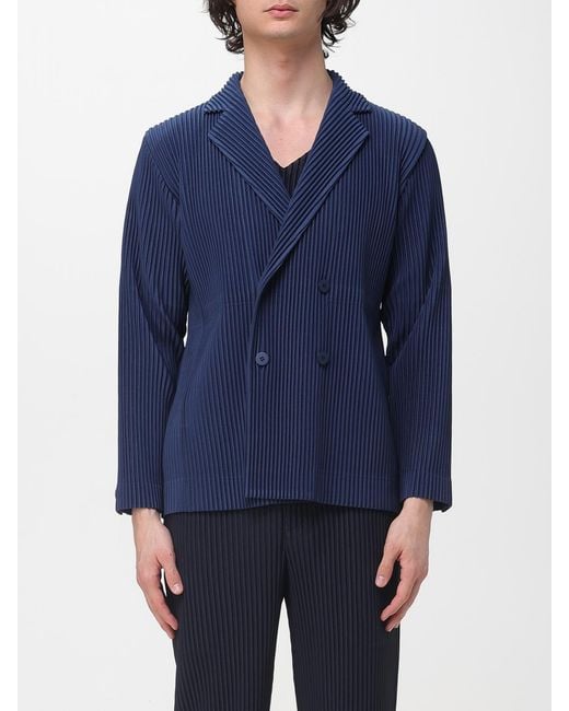 Homme Plissé Issey Miyake Blue Homme Plissé Issey Miyake Pleated Blazer for men