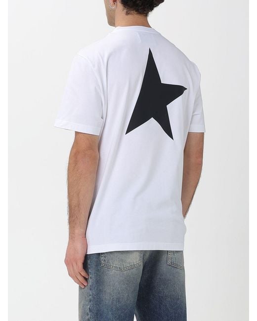 Golden Goose Deluxe Brand White Regular Fit Star T-Shirt With Big Star for men
