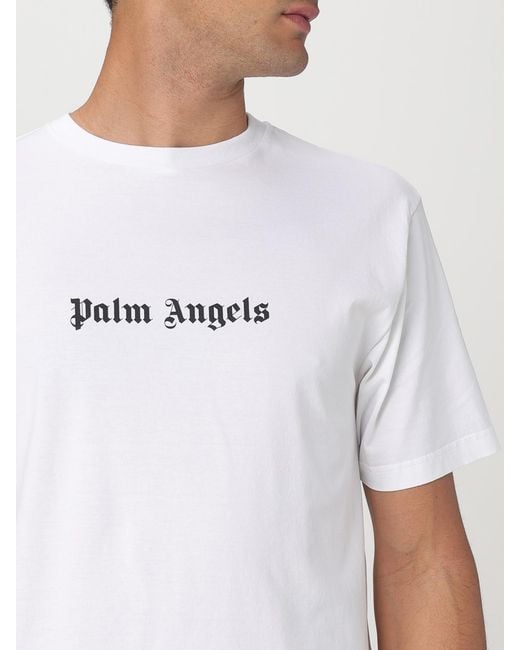 Palm Angels White Classic Short Sleeve Crew Neck T-Shirt for men