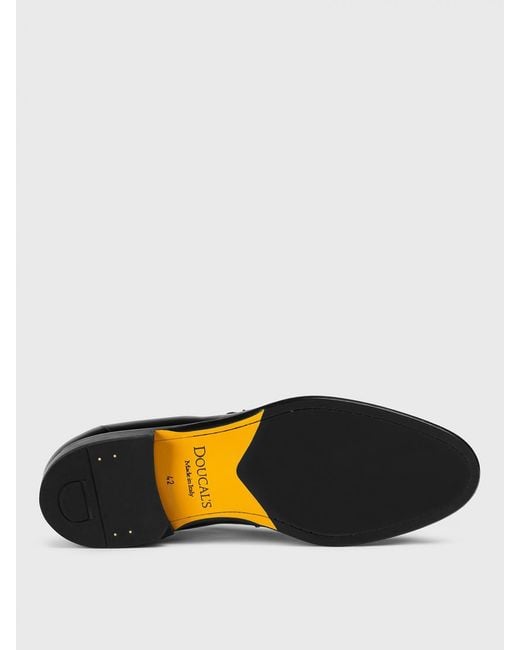 Doucal's Black Leather Loafers for men