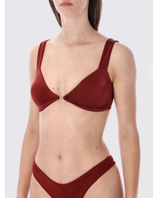 MATINEÉ Red Triangle Bikini With V-Neck And Brazilian Briefs