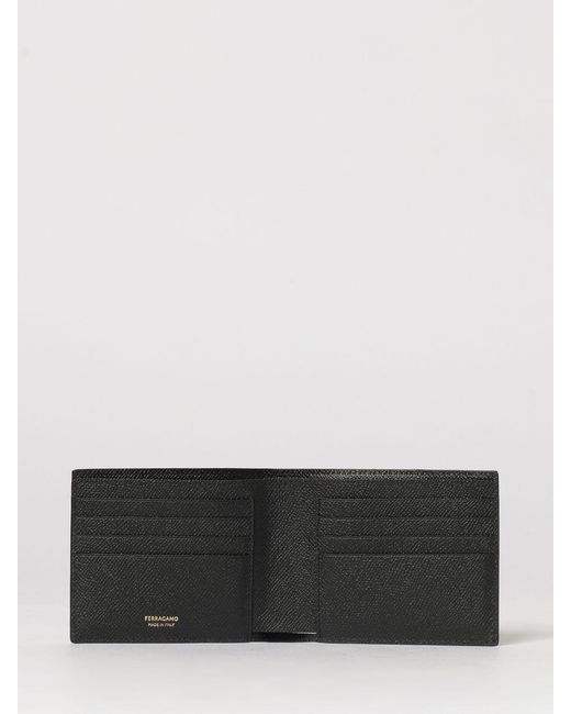Ferragamo White Gancini Grained Calf Leather Wallet for men