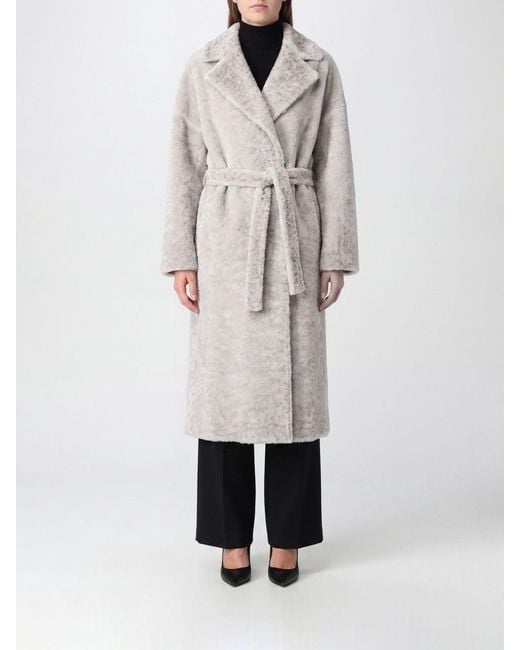 Avant Toi White Alpaca Wool Dressing Gown Coat With Hood And Waist Belt
