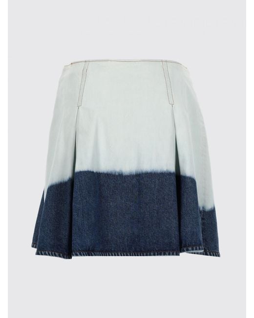 Marni Blue Bicolor Denim Skirt
