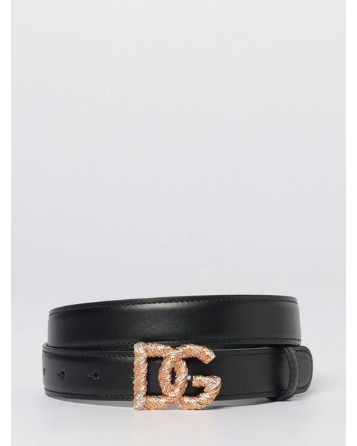 Dolce & Gabbana Gray Dolce &Amp Gabbana Dg Leather Belt With Jewel Buckle