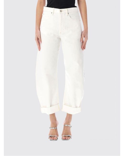 FRAME White The Bubble Cropped Denim Jeans