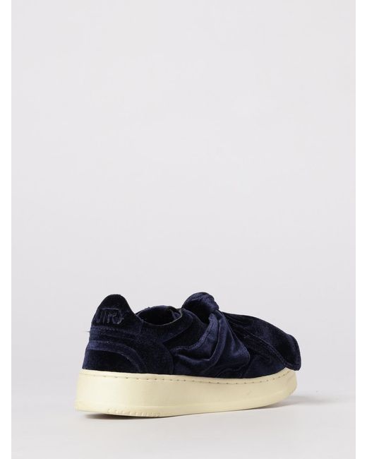 Autry Blue Medalist Platform Low Velvet Sneakers