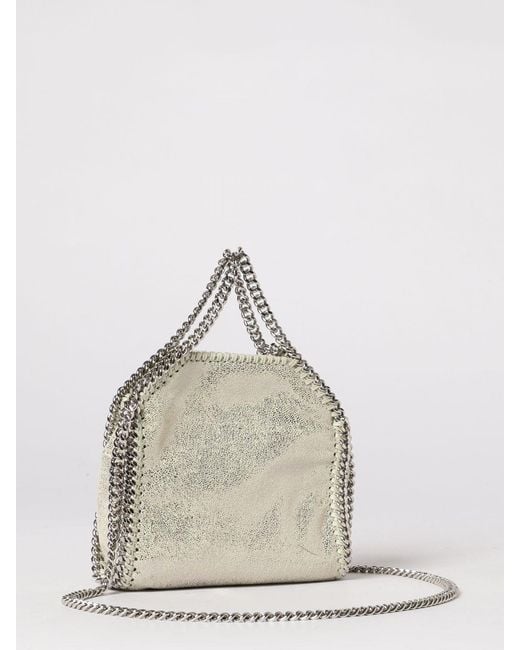 Stella McCartney Natural Falabella Laminated Cracked Synthetic Suede Micro Tote Bag