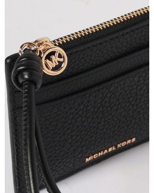 Michael Kors Black Grained Leather Credit Card Holder