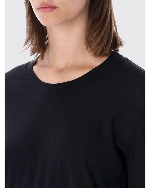 James Perse Black Long-Sleeved Pure Cotton T-Shirt With Crew Neck