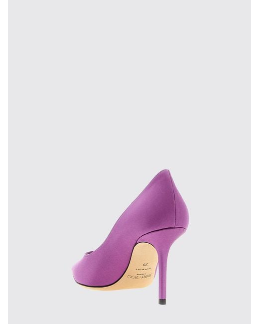 Jimmy Choo Purple Love Satin Pumps