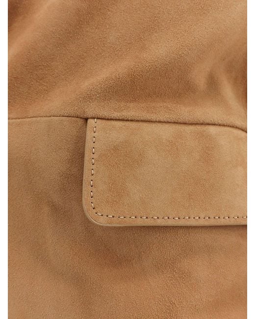 Boss Natural Single-Breasted Suede Blazer for men