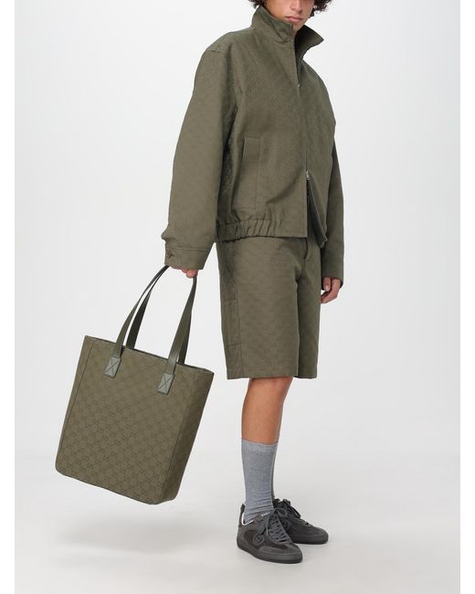 Gucci Green Patterned Cotton Shorts for men