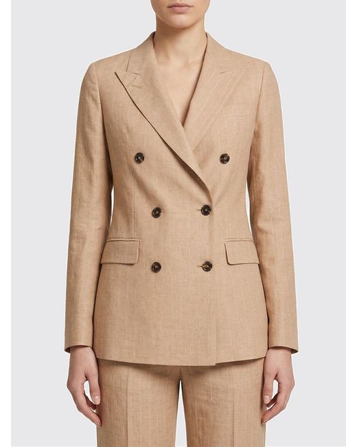 Tagliatore Natural Double-Breasted Linen Blend Blazer