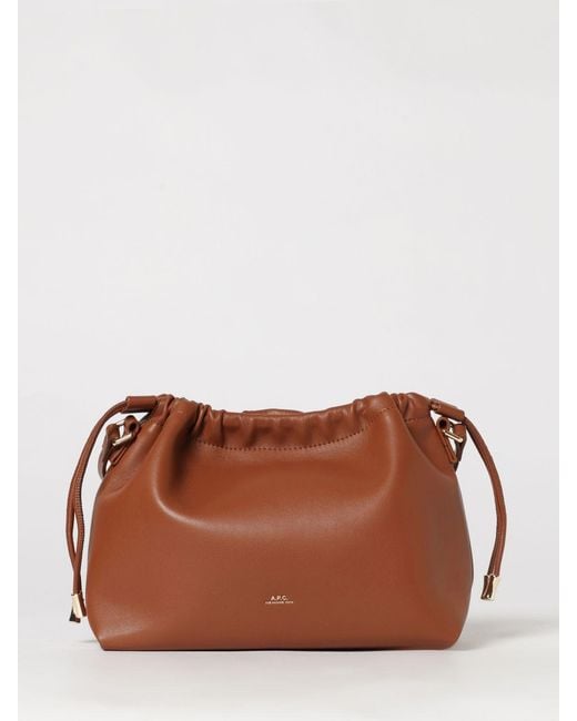 Borsa A Secchiello Ninon Con Chiusura A Coulisse E Tracolla Regolabile di A.P.C. in Brown