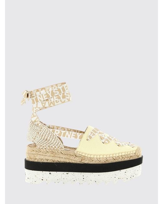 Stella McCartney Natural Gaia Organic Cotton Canvas Wedge Espadrilles