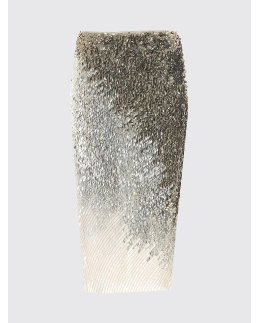 Elisabetta Franchi Black High-Waisted Midi Pencil Skirt With Embroidered Sequins
