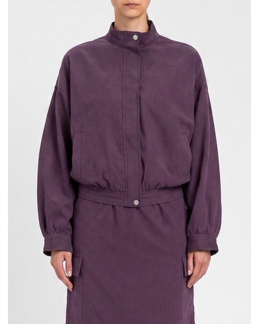 Twinset Purple Cotton Blend Jacket