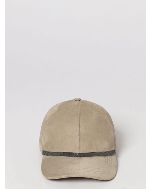Brunello Cucinelli Natural Suede Baseball Cap