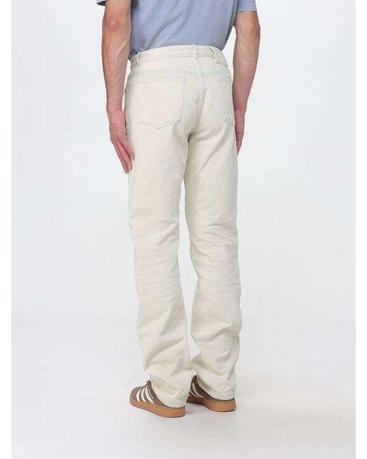 A.P.C. White Cotton Denim Straight Jeans for men