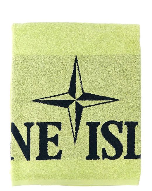 Stone Island Green Beach Towel for men