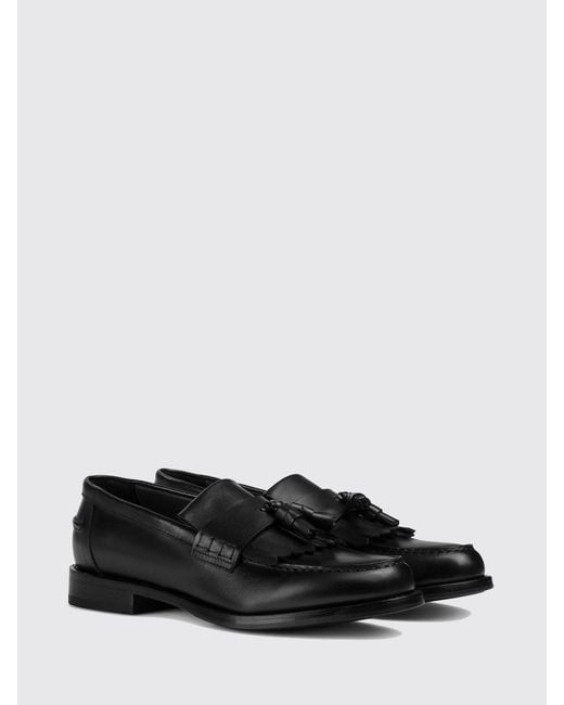 Doucal's White Smoked Leather Loafers With Fringes And Tassels for men