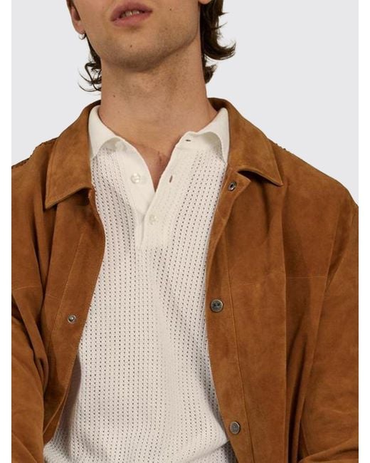 La Martina Natural Suede Overshirt for men