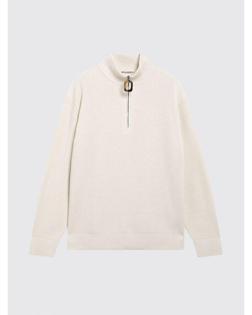 J.W. Anderson White High-Neck Half-Zip Jumper for men
