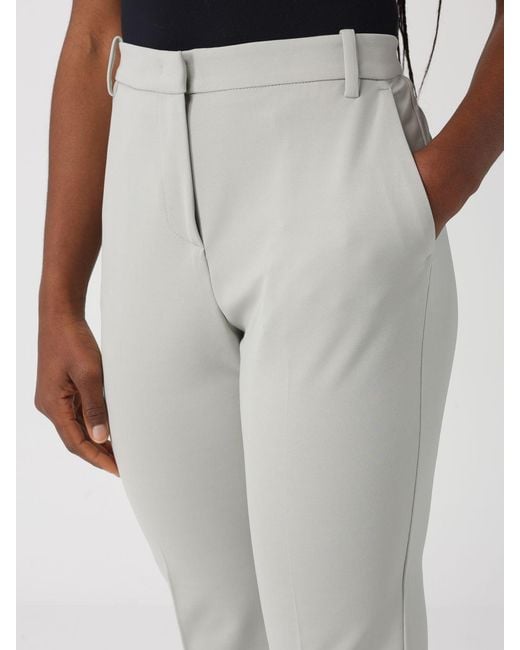 Pinko Gray Bello Stretch Viscose Blend Trousers