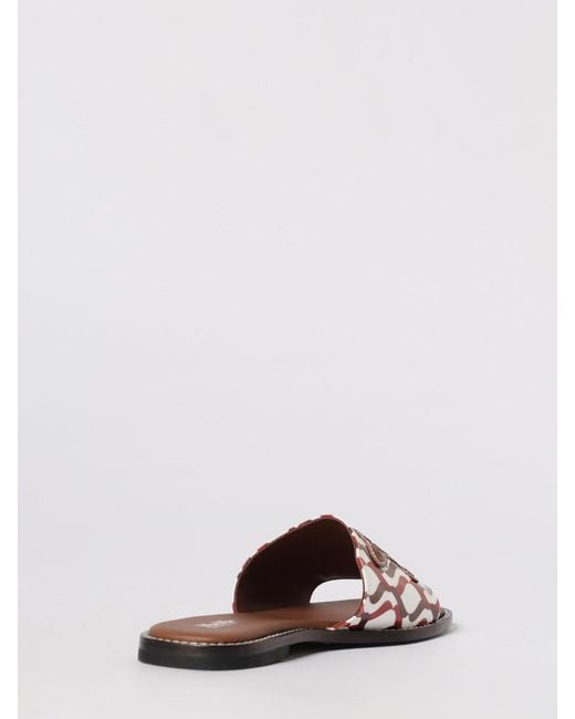 Max Mara Pink Dovere Printed Cotton Canvas Sliders