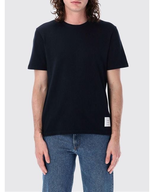 Thom Browne Black 4-Bar Cotton T-Shirt for men